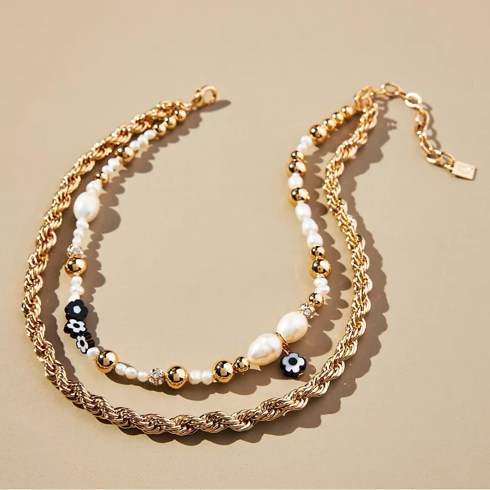 NWT-Dannijo Lucy Mixed Pearl Necklace.
